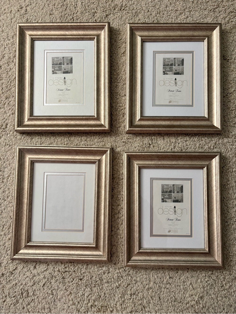 Set of 4 Metallic Champagne Photo Frames